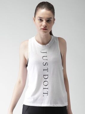Nike White Sporty Tank S
